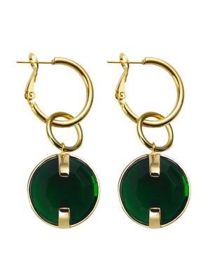 Green crystal earrings