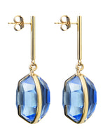 Blue octagon earrings