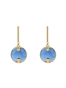 Blue octagon earrings