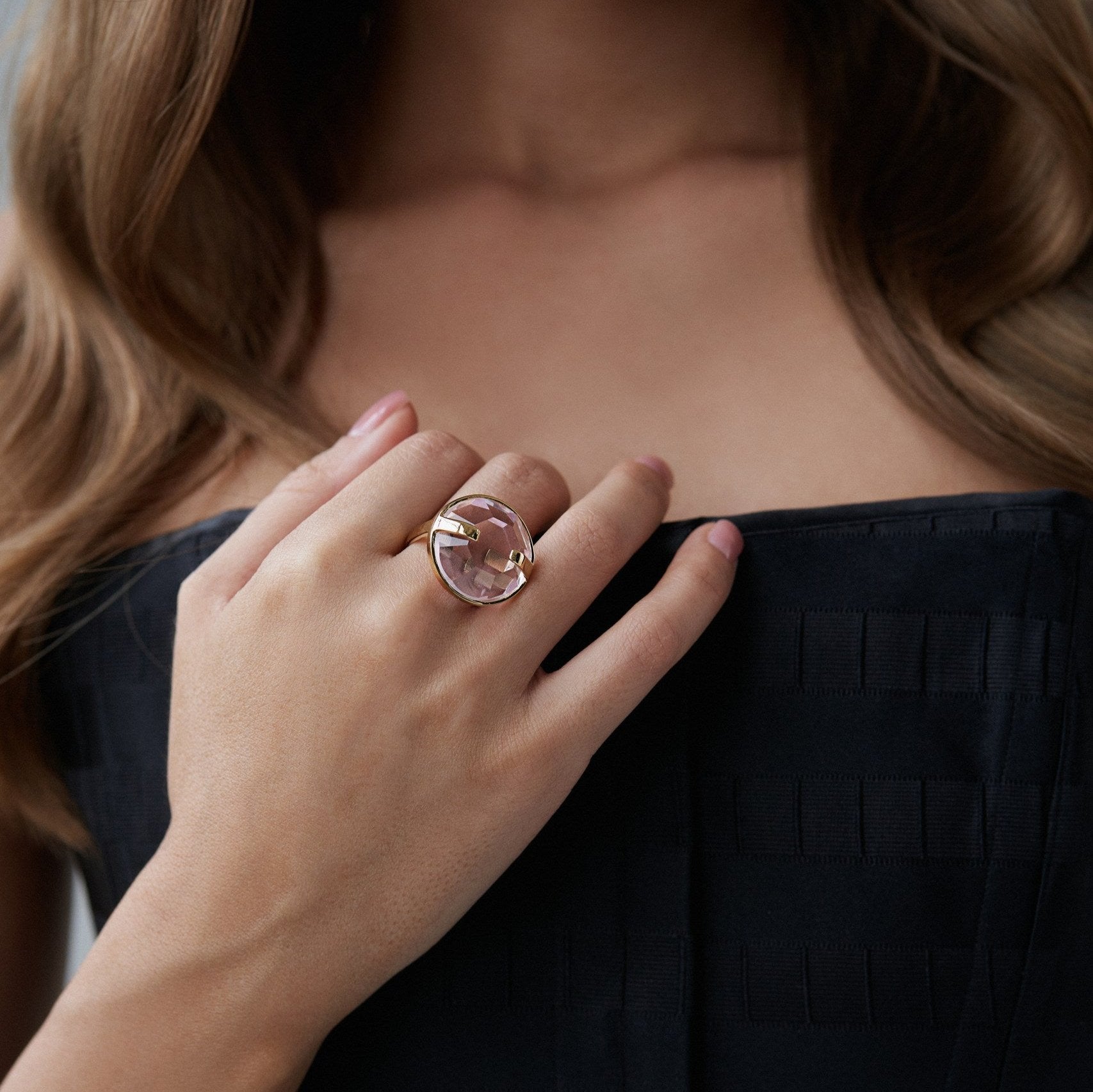 Rose crystal ring