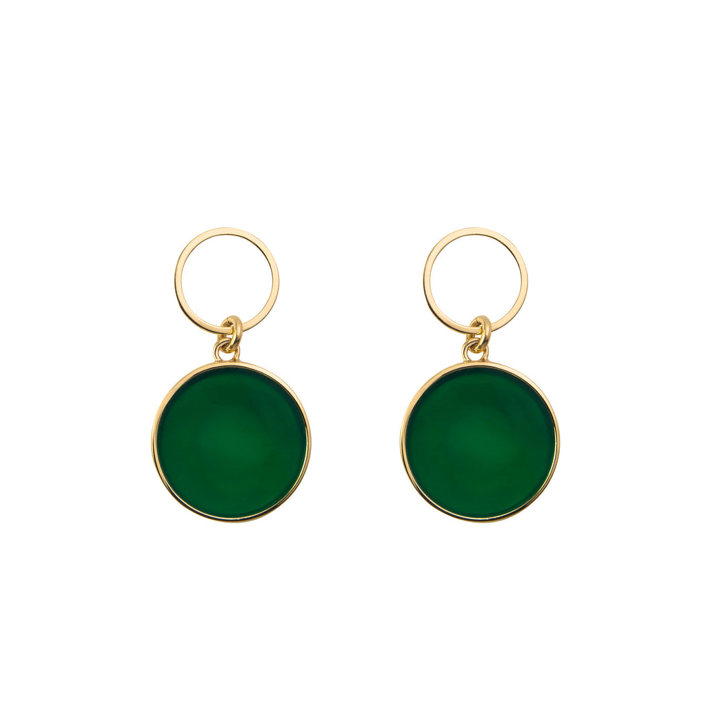 Earrings with green agate