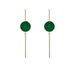 Pendant earrings with green agate