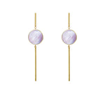 Pendant earrings with pink mother of pearl