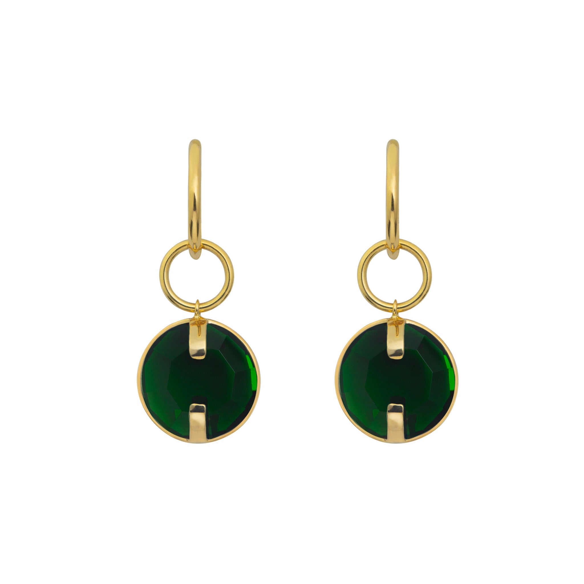 Green crystal earrings