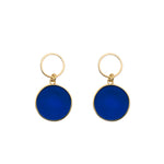 Circle earrings with blue jade