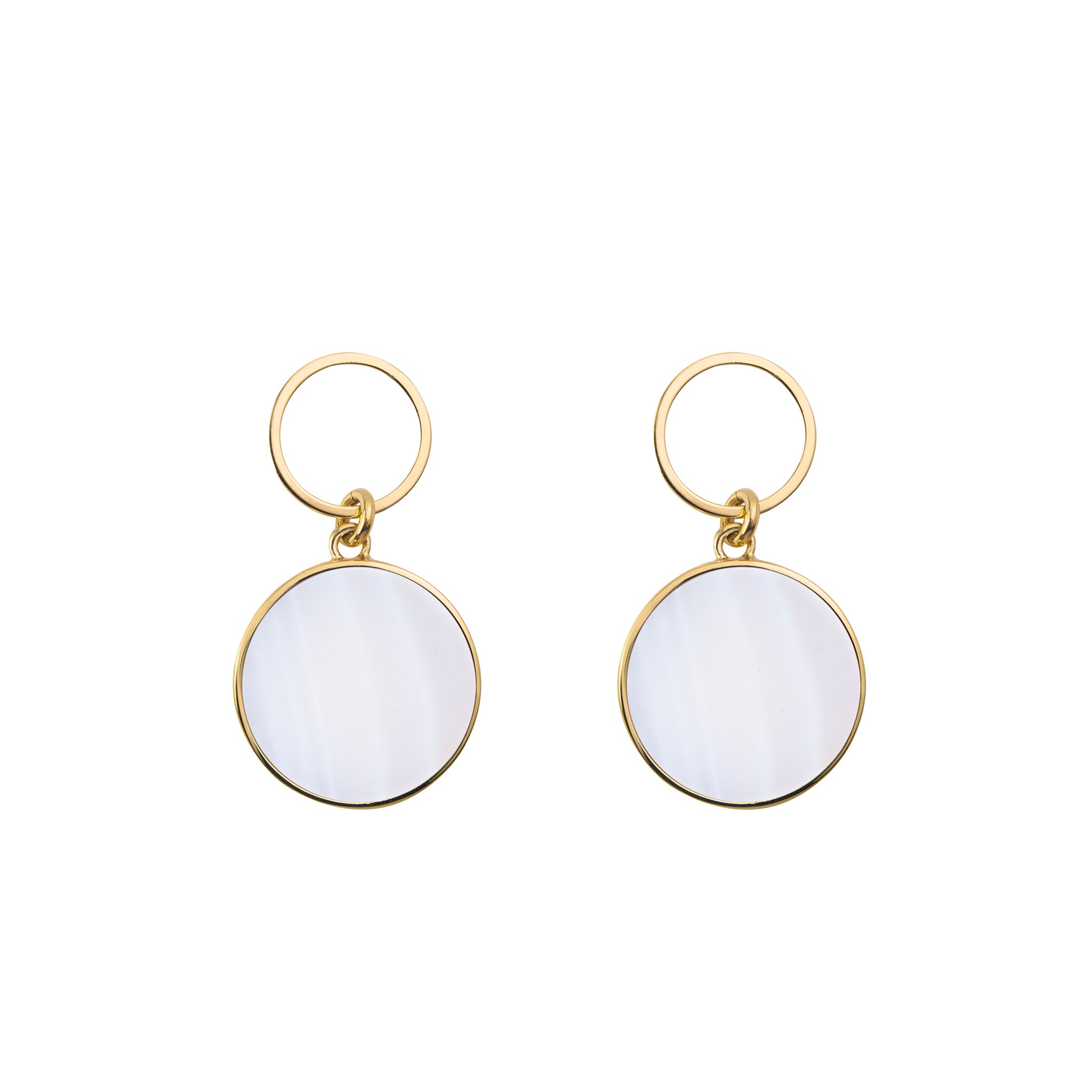 Circle earrings with mother of pearl