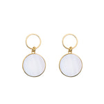 Circle earrings with mother of pearl