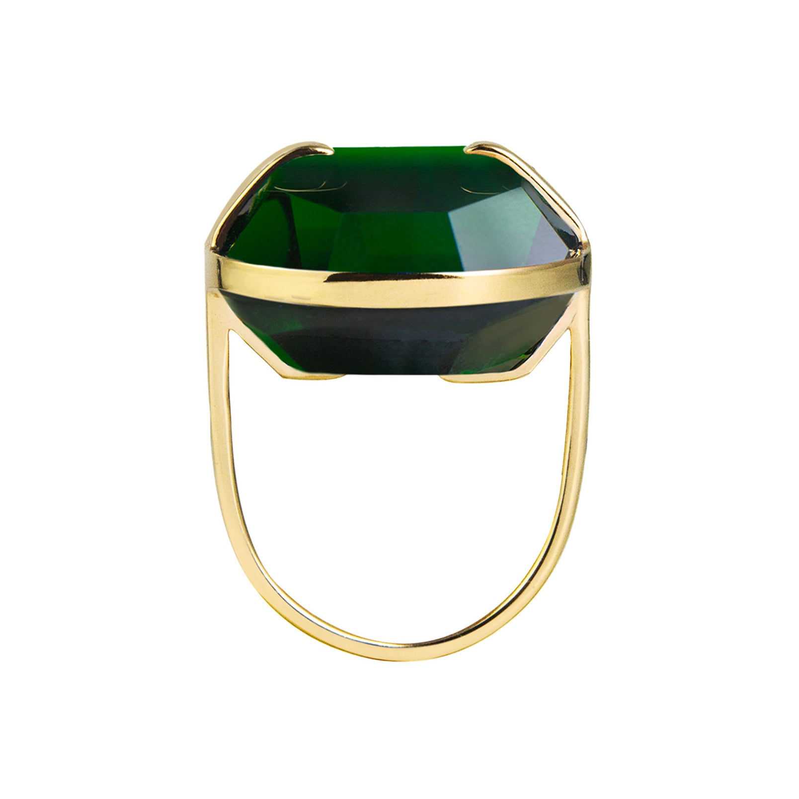 Green crystal ring